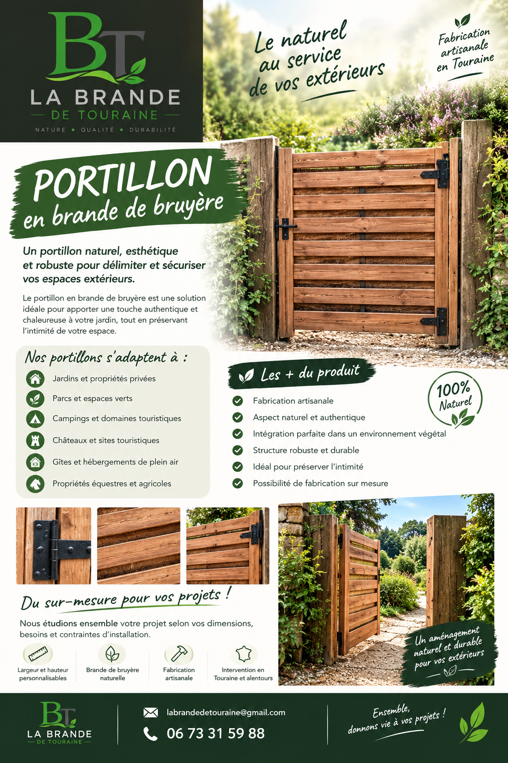 Portillon en brande et métal